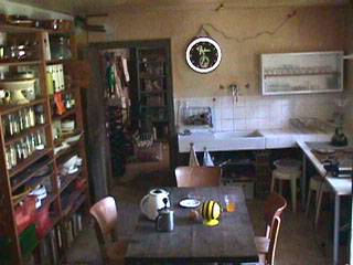 temporary kitchen on garden level