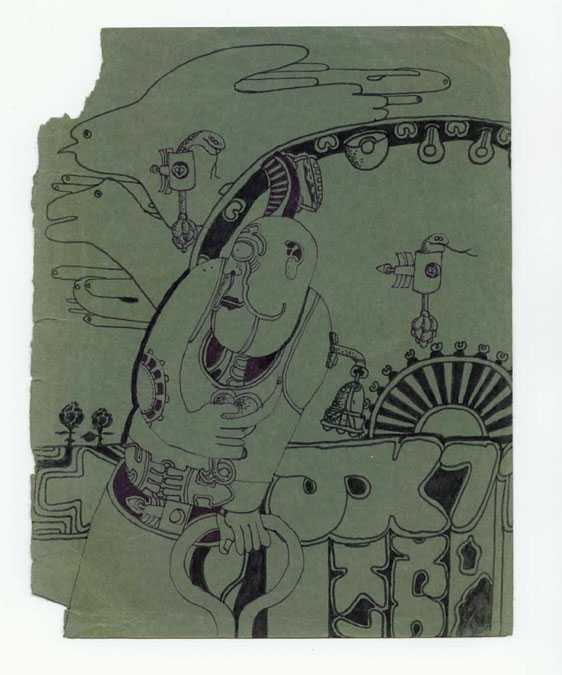 1971 JK drawing on inside cahier cover