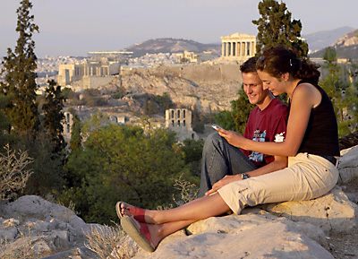 Siemens Acropolis Digitally graffitoed over