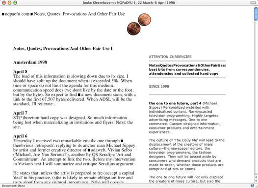 NQPaOFU 1 opening screen, 1998 old news