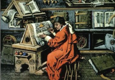 monk in scriptorium