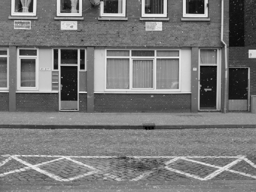 gentle snow outside the studio